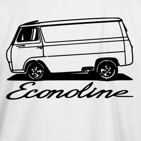 1960's Ford Econoline Retro T-Shirt - van life vanner e100 hot rod speed shop - Picture 3 of 11
